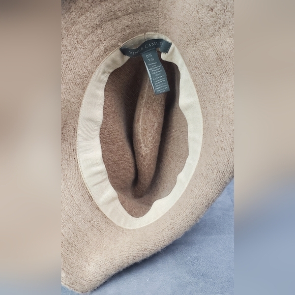 Vince Camuto Womens Fedora Hat Beige Wool Blend One size Snakeskin Band - Picture 8 of 12